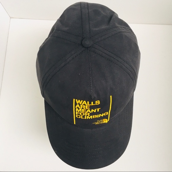 THE NORTH FACE Walls Are Meant For Climbing Baseball Hat Ball Cap Black NEW NWT - Picture 9 of 10